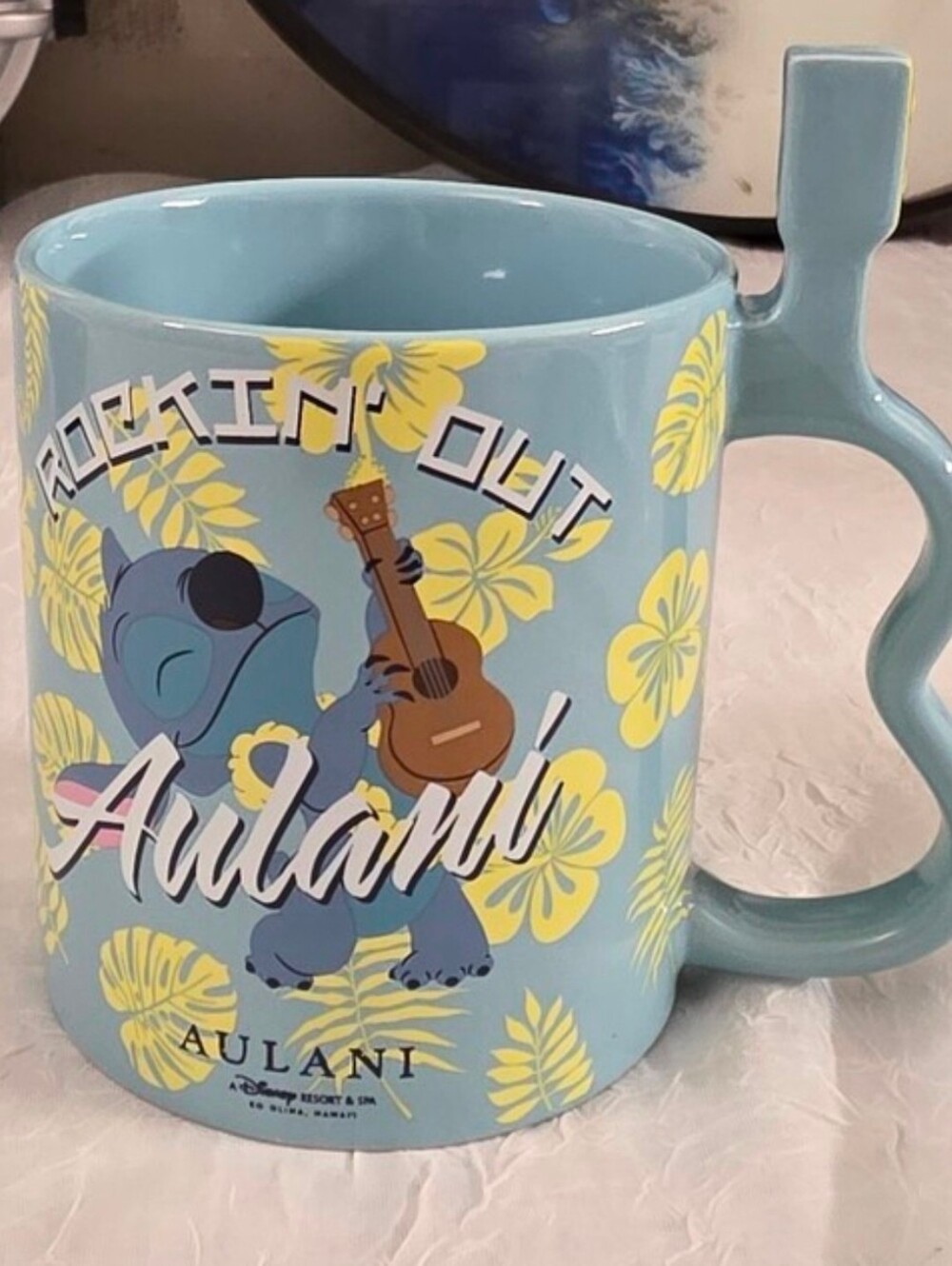Aulani Blue 'Rockin' Out' Ceramic Coffee Mug with Guitar Handle